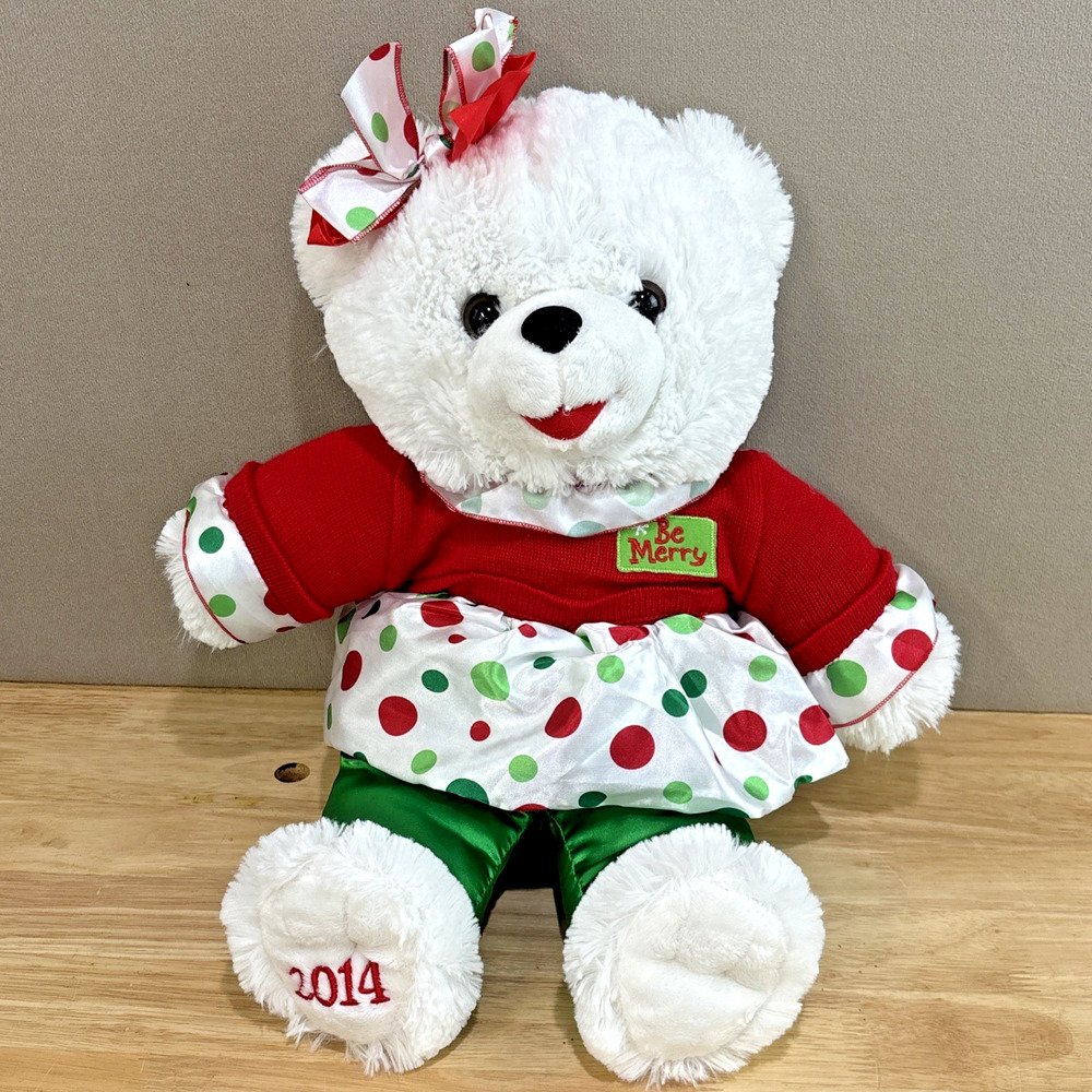 Dan Dee Snowflake 2014 Teddy Bear Red & White Polkadot Holiday Skirt 20”